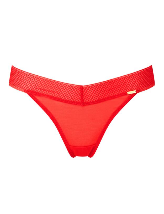 Gossard Glossies Tanga Thong Salsa Red