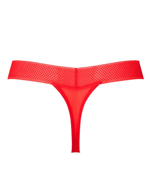 Gossard Glossies Tanga Thong Salsa Red