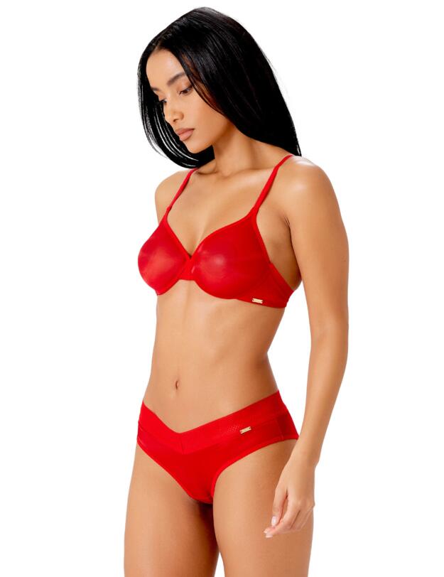 Gossard Glossies Cheeky Shorts Salsa Red