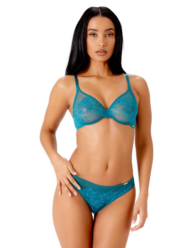 Gossard Glossies Lace Brief Deep Teal