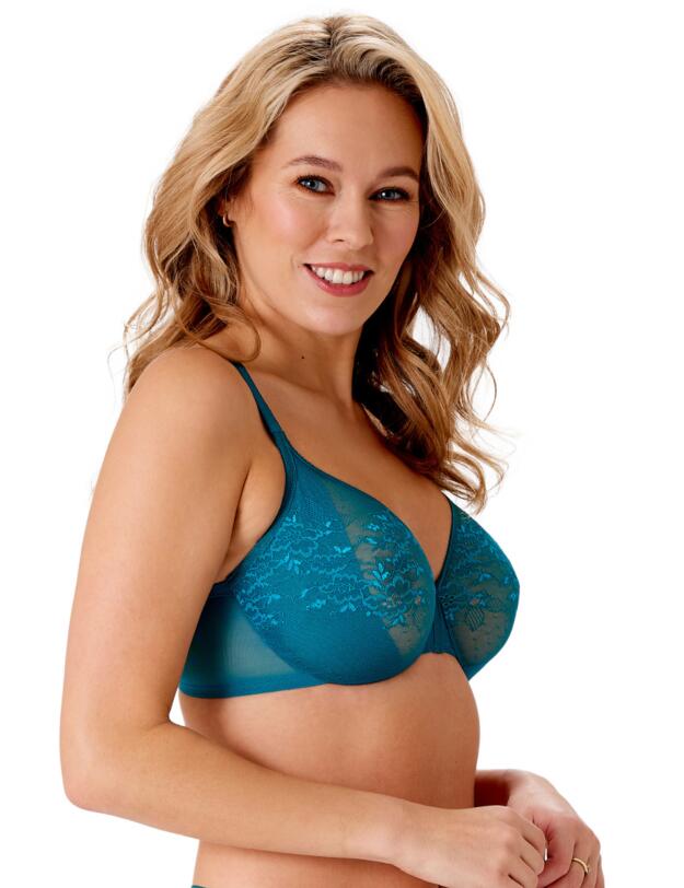 Gossard Glossies Lace Sheer Bra Deep Teal