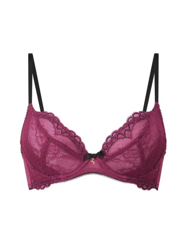 Gossard Superboost Lace Non Padded Plunge Bra Purple Potion