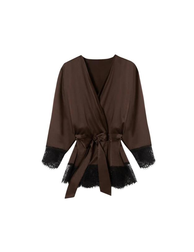 Wolf & Whistle Alaia Kimono Chocolate 