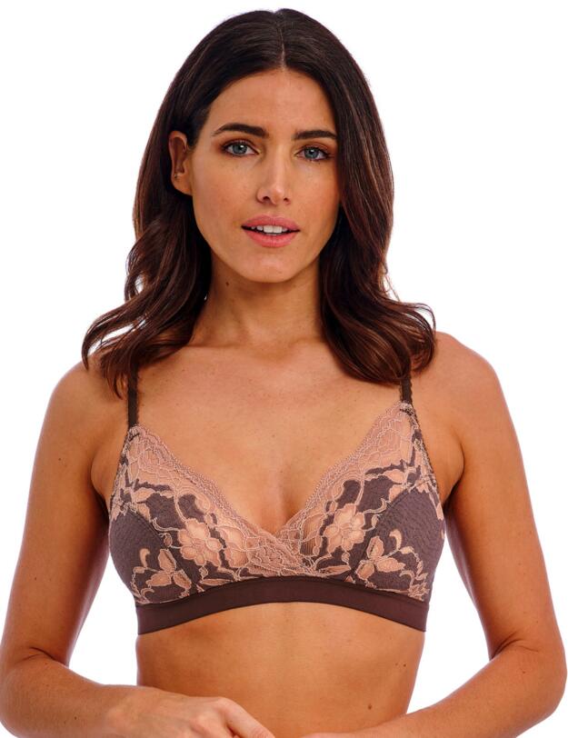 Wacoal Florilege Non Wired Bralette Chocolate/Burlwood