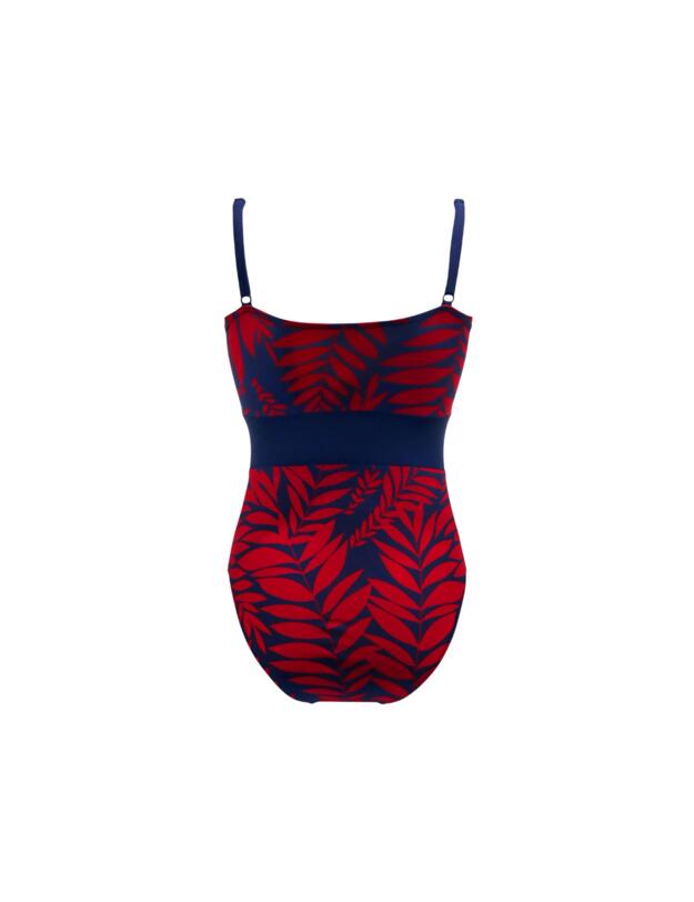 Pour Moi Palermo Panelled Tummy Control Swimsuit Navy/Red