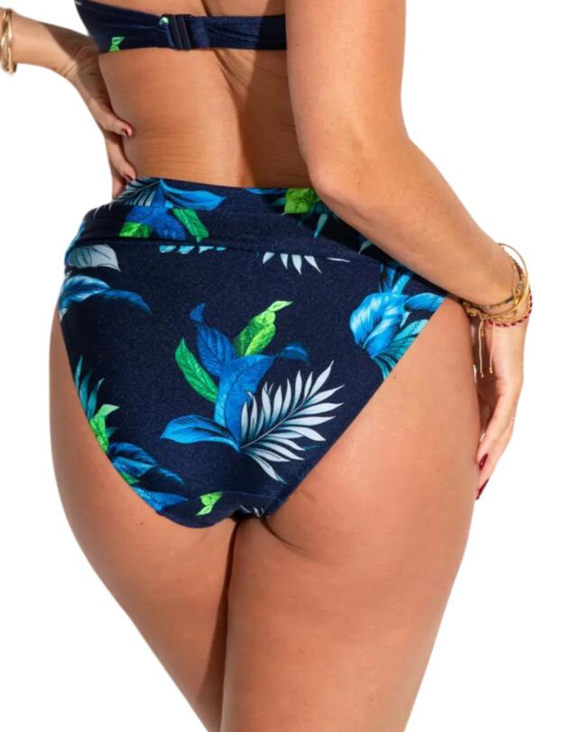 Pour Moi Palermo Foldover Bikini Brief Navy Tropical
