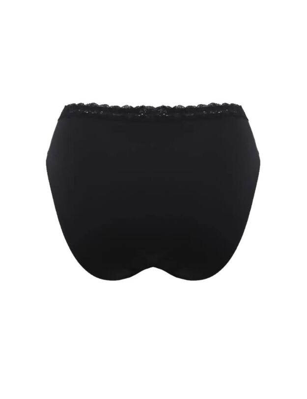 Pour Moi Luxe Linear High Leg Brief Black/Blush