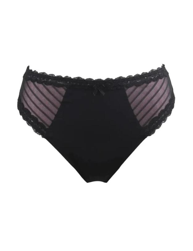 Pour Moi Luxe Linear High Leg Brief Black/Blush