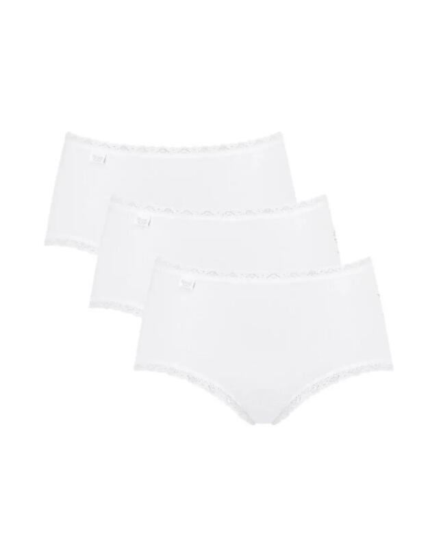 Sloggi 24/7 Cotton Lace Midi Brief 3 Pack White