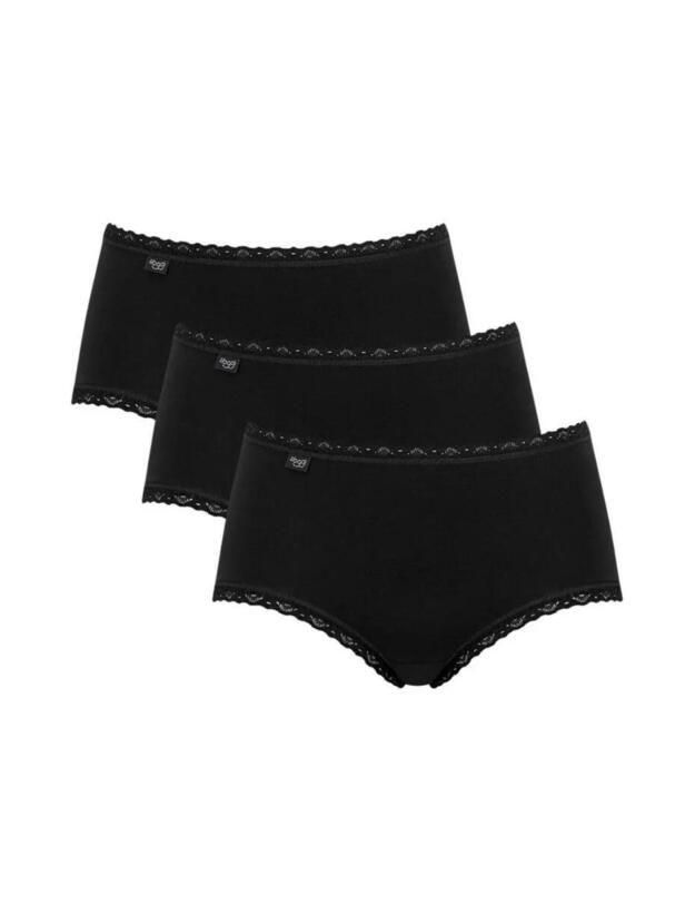 Sloggi 24/7 Cotton Lace Midi Brief 3 Pack Black
