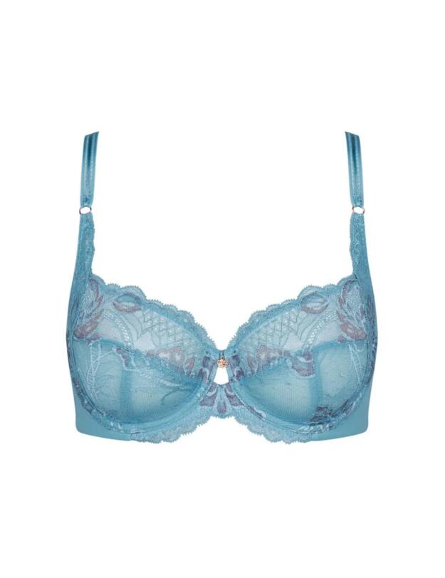 Triumph Wild Peony Florale Underwired Bra Blue Lake 