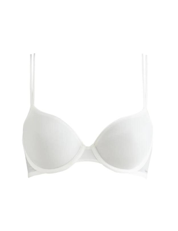 Calvin Klein Sheer Marquisette Lightly Lined Demi Bra White