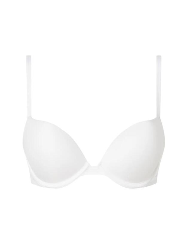 Calvin Klein Sheer Marquisette Push Up Plunge Bra White