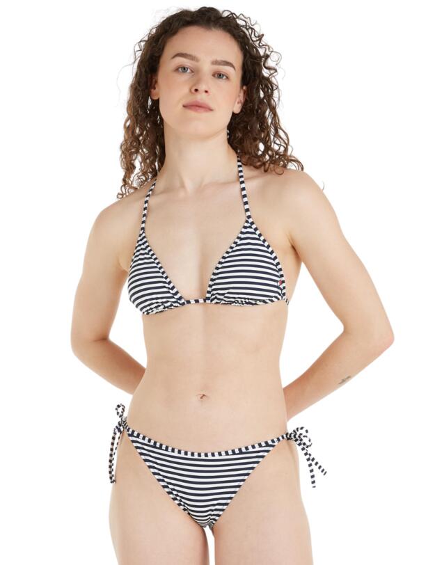 Tommy Hilfiger TJ Heritage Cheeky String Side Tie Brief Skinny Stripe Dark Night and White