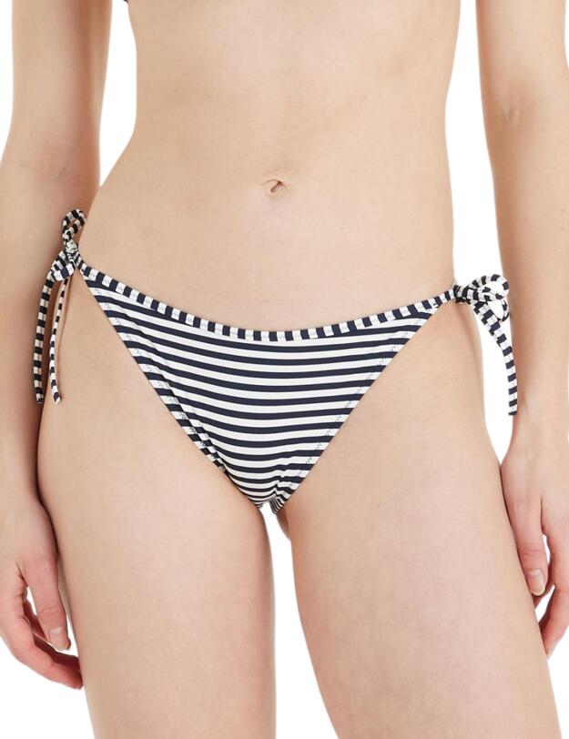 Tommy Hilfiger TJ Heritage Cheeky String Side Tie Brief Skinny Stripe Dark Night and White