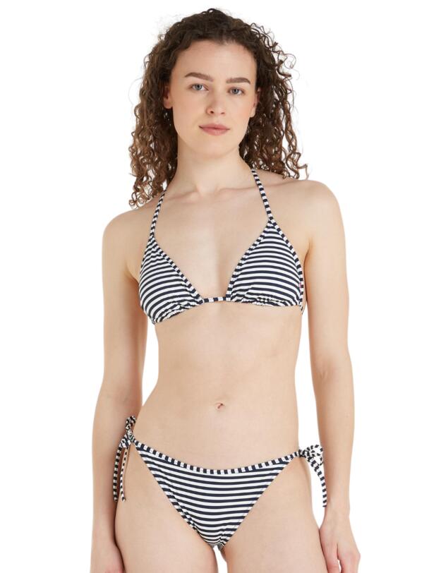 Tommy Hilfiger TJ Heritage Cheeky String Side Tie Brief Skinny Stripe Dark Night and White