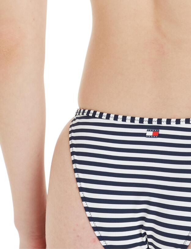 Tommy Hilfiger TJ Heritage Cheeky String Side Tie Brief Skinny Stripe Dark Night and White