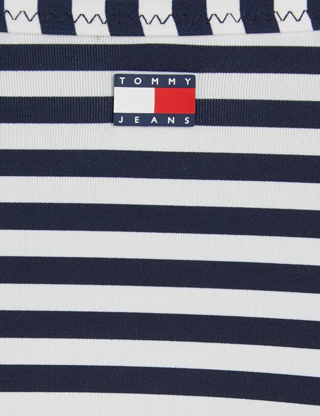 Tommy Hilfiger TJ Heritage Cheeky String Side Tie Brief Skinny Stripe Dark Night and White