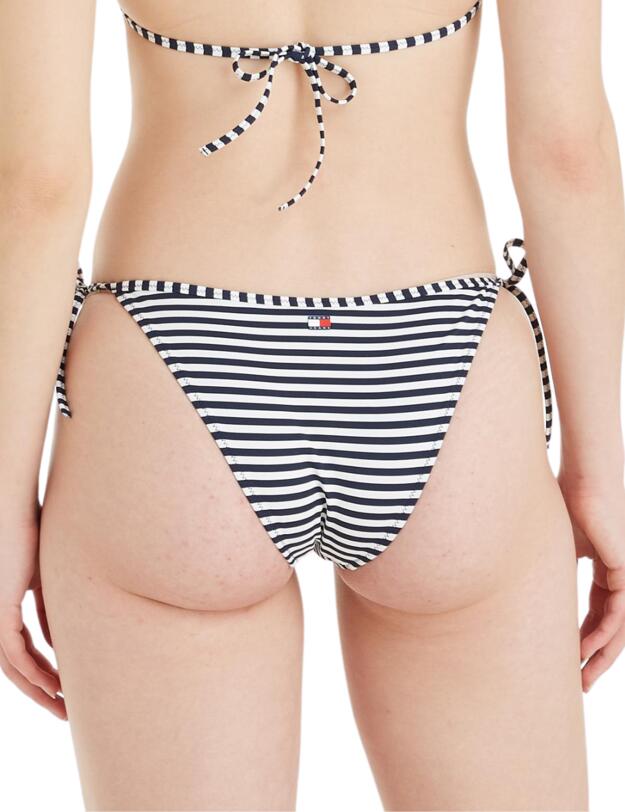 Tommy Hilfiger TJ Heritage Cheeky String Side Tie Brief Skinny Stripe Dark Night and White