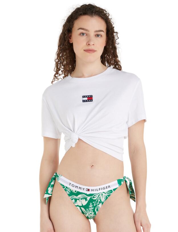 Tommy Hilfiger TH Original Cheeky Side Tie Bikini Brief Vintage Tropical Olympic Green
