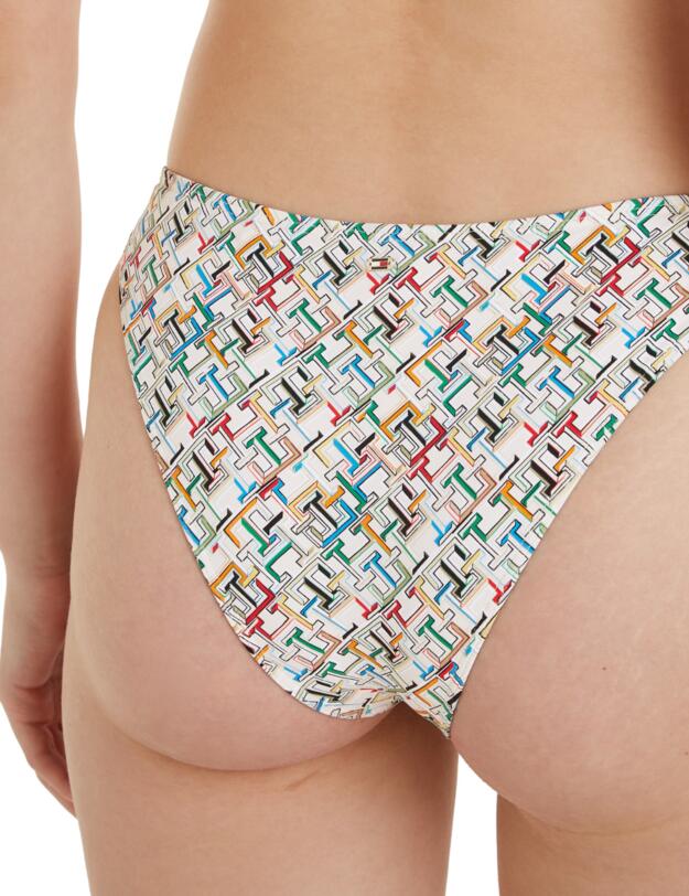 Tommy Hilfiger TH Monogram Cheeky High Leg Bikini Brief TH Multi Monogram Calico
