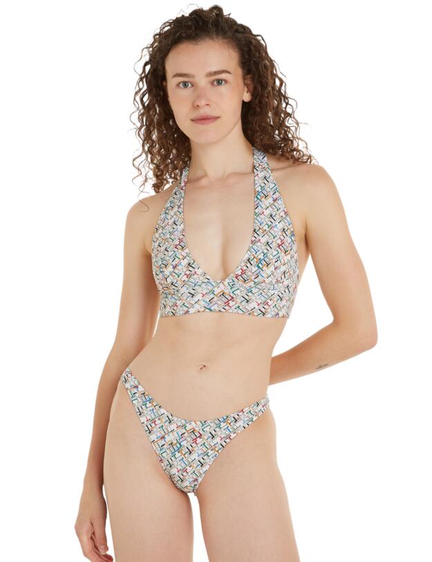 Tommy Hilfiger TH Monogram Cheeky High Leg Bikini Brief TH Multi Monogram Calico