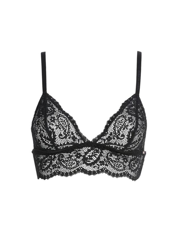 Tommy Hilfiger TH Ultra Soft Lace Unlined Triangle Bralette Black