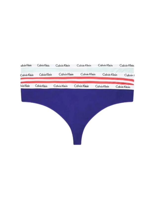  Calvin Klein Carousel Plus Size Thong Rainer Stripe/Royalty/Frosty Mint