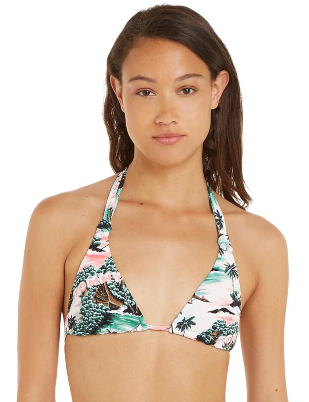 Tommy Hilfiger TJ Heritage Triangle Bikini Top Hawaiian Tickled Pink