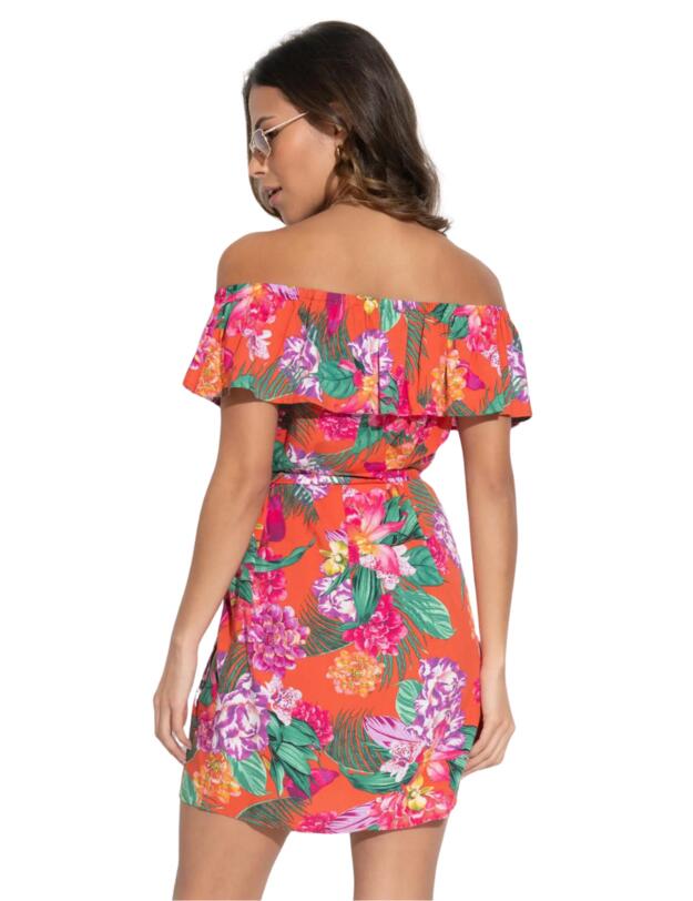 Pour Moi Belted Beach Dress Orange Tropic