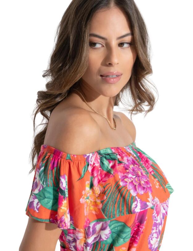 Pour Moi Belted Beach Dress Orange Tropic