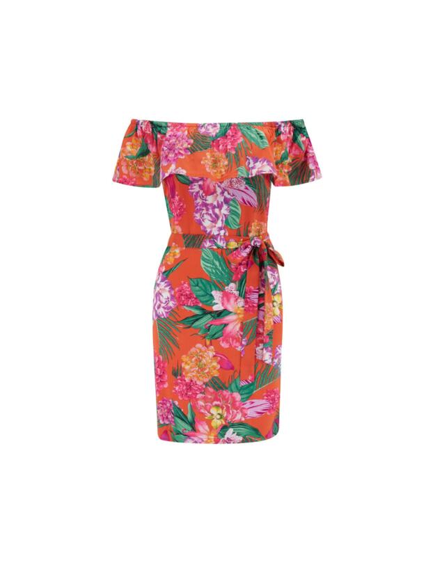 Pour Moi Belted Beach Dress Orange Tropic