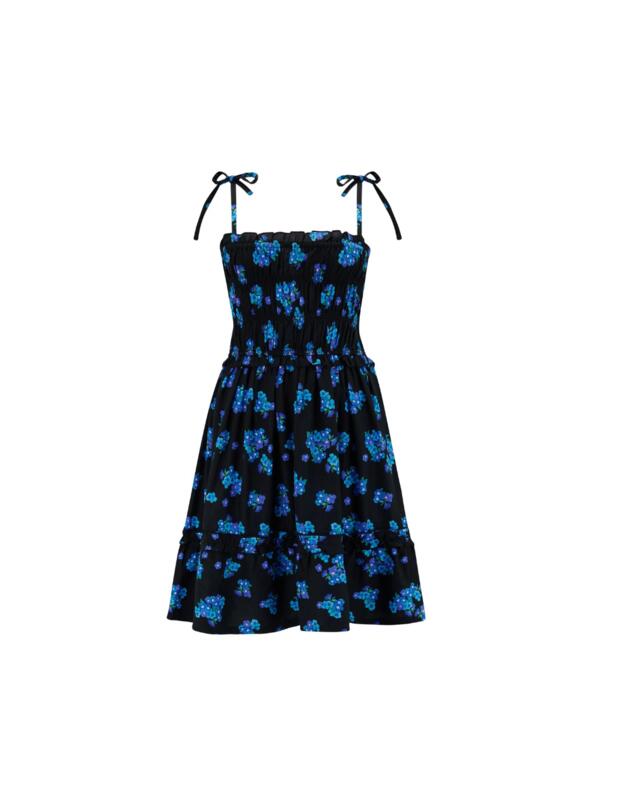 Pour Moi Frill Beach Dress Black Ditsy