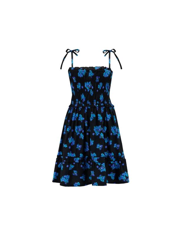 Pour Moi Frill Beach Dress Black Ditsy