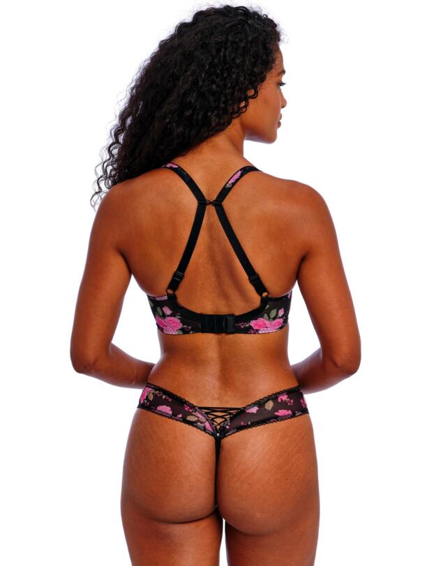 Freya Rose Blossom Moulded Plunge T Shirt Bra Black Rose