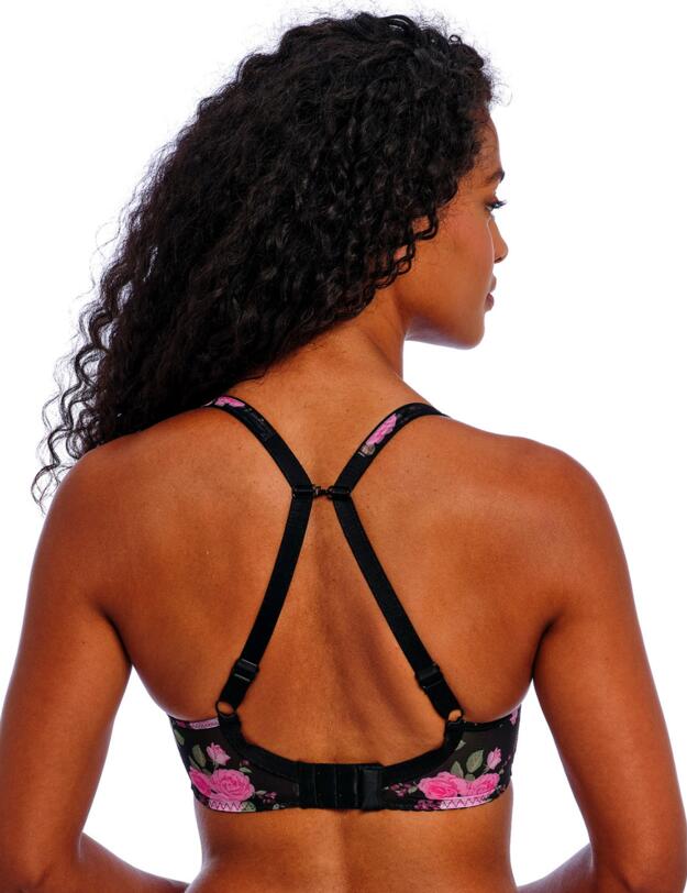 Freya Rose Blossom Moulded Plunge T Shirt Bra Black Rose