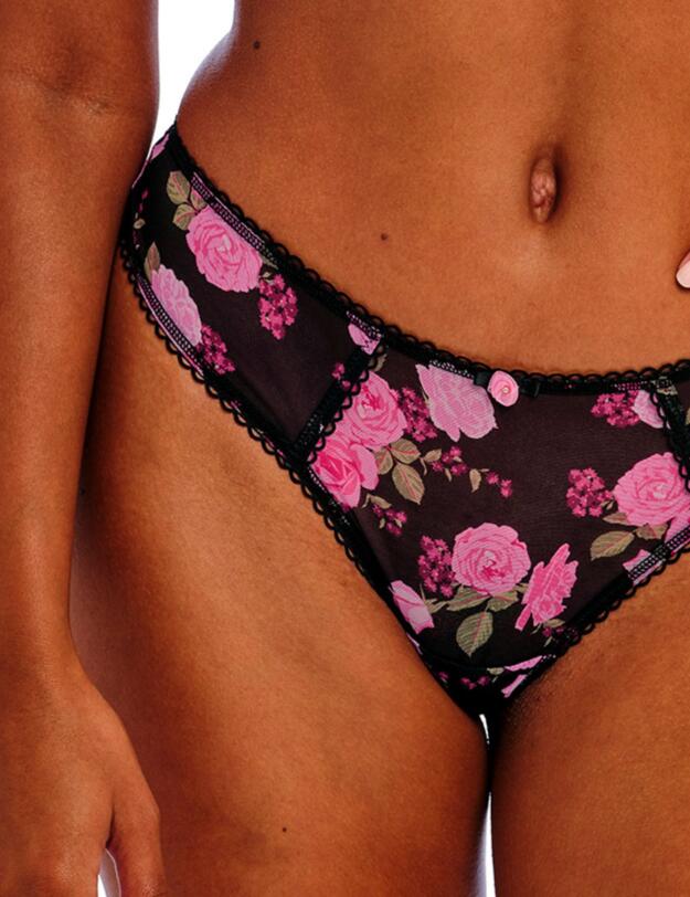 Freya Rose Blossom Thong Black Rose