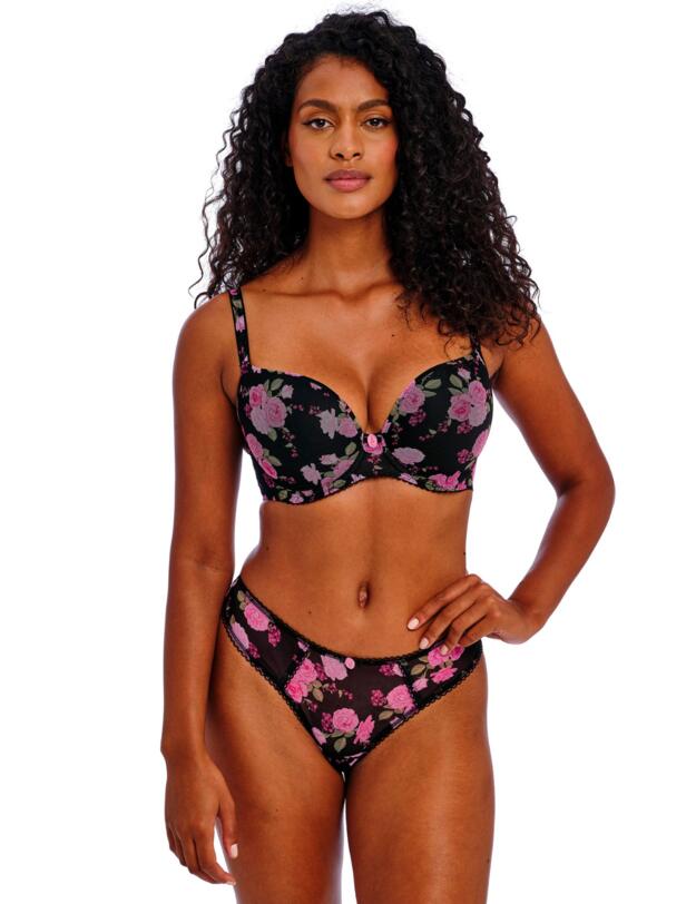 Freya Rose Blossom Thong Black Rose