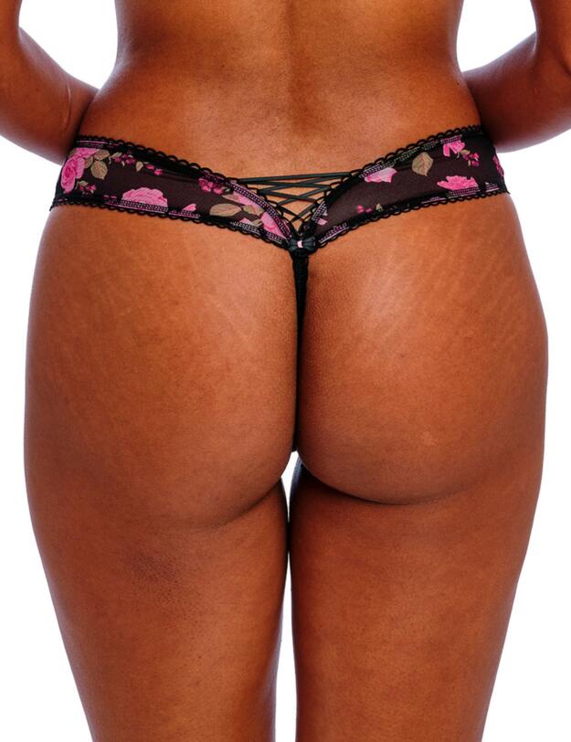 Freya Rose Blossom Thong Black Rose