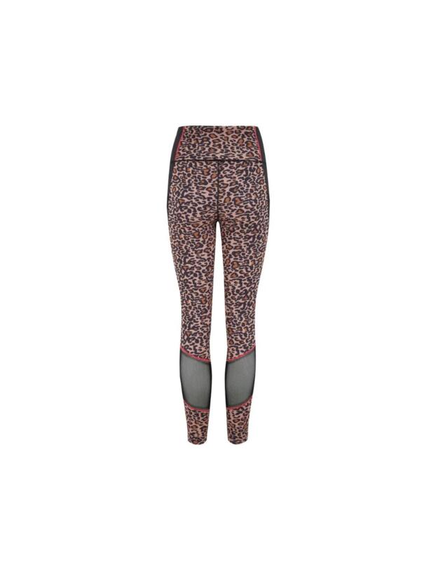 Pour Moi Energy Printed Mesh Panel Legging  Leopard/Coral