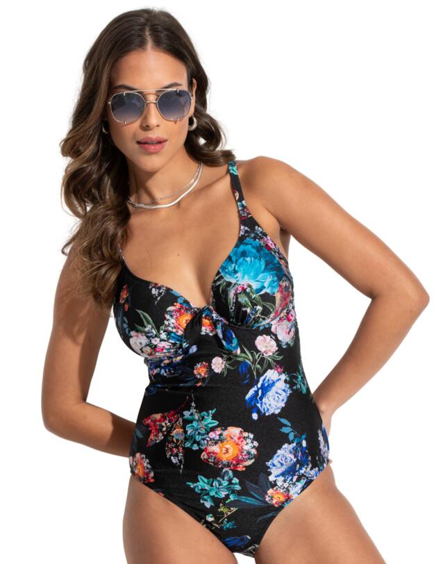 Pour Moi Lisbon Swimsuit Black Floral