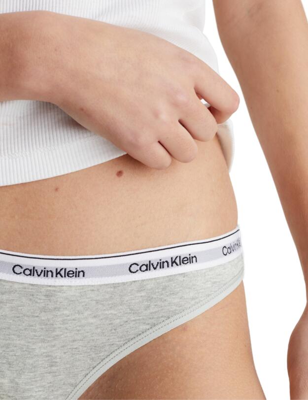 Calvin Klein Modern Logo Thong 3 Pack Black/ White/ Grey Heather 