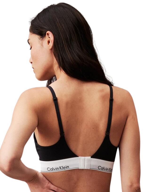 Calvin Klein Modern Cotton Plunge Push Up Bra Black 