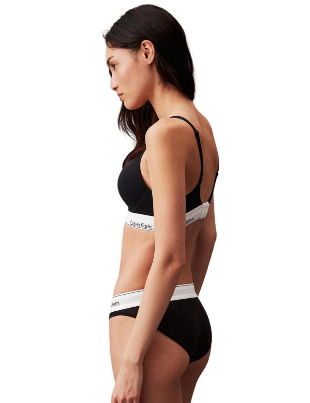 Calvin Klein Modern Cotton Plunge Push Up Bra Black 