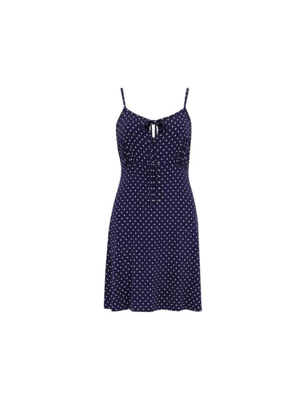 Pour Moi Jersey Mini Dress Navy White Spots