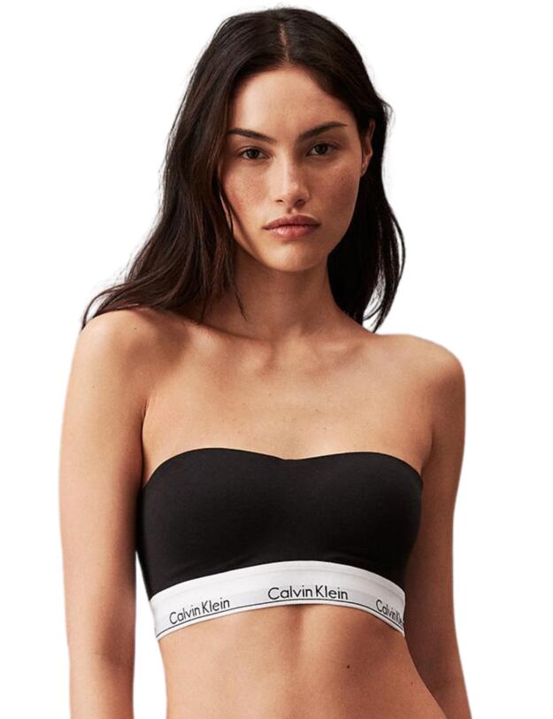 Calvin Klein Modern Cotton Lightly Lined Bandeau Black 