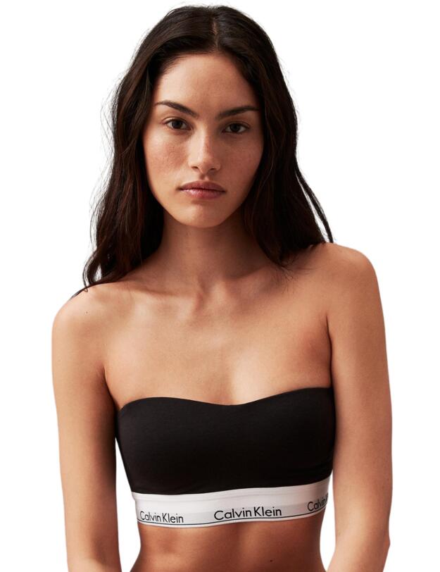 Calvin Klein Modern Cotton Lightly Lined Bandeau Black 