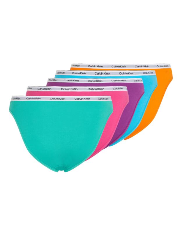 Calvin Klein Modern Logo Bikini Briefs 5 Pack Pool Green/ Fuchsia Fedora/ Dahlia/ Blue Atoll/ Vibran