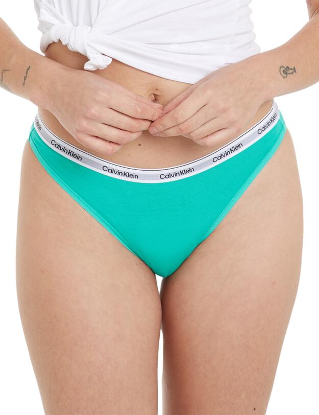 Calvin Klein Modern Logo Bikini Briefs 5 Pack Pool Green/ Fuchsia Fedora/ Dahlia/ Blue Atoll/ Vibran