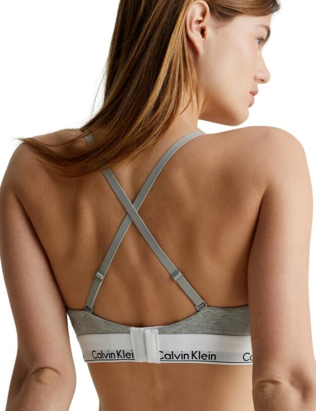 Calvin Klein Modern Cotton Triangle Post Surgery Bra Grey Heather 